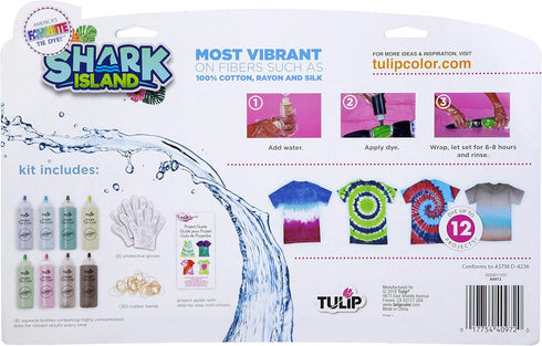 Tulip One-Step Tie-Dye Kit 8 Vibrant Colors Tie-Dye, Shark Island...
