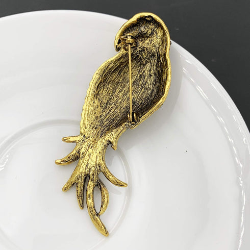 SELOVO Multicolor Crystal Animal Big Large Parrot Bird Brooch Pin Gold Tone...