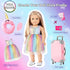 GIFTINBOX 29PCS 18 Inch Girl Doll Clothes and Accessories-Travel Play Set for Dolls, Doll Stuff with Clothes, Luggage, Swimsuit, Wallet cashes... ...