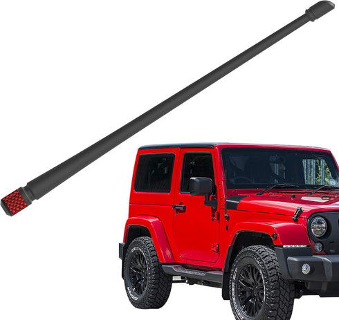 RYDONAIR Short Antenna Compatible with Jeep Wrangler 2007-2025, Internal Copper Coil for Enhanced Reception, 13 inches Flexible Rubber Antenna Rep...