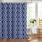 Biscaynebay Extra Long Textured Fabric Shower Curtains 72" W x 84" L, Navy Morocco Pearl Printed Hotel Spa Luxury Decorative Bathroom Curtain Mach...