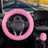 SEG Direct Furry Car Steering Wheel Cover with Fluffy Gear Shift Cover Soft Warm Non-Slip Car Decoration for Women Girls 2 PCS Set, Pink...