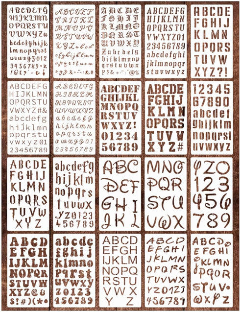 20 Pieces Letter Stencils Reusable Letter Stencils for Painting on Wood, Plastic Alphabet Numbers Stencils, Letter Stencil Template for Notebook, ...