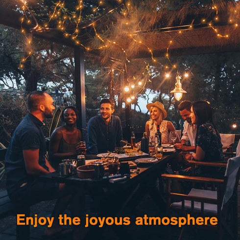 QITONG Warm White Solar Fairy Lights Outside Waterproof, 2 Pack Each 66ft 200 LED Solar String Lights Outdoor, 8 Modes Silver Wire Solar Twinkle L...