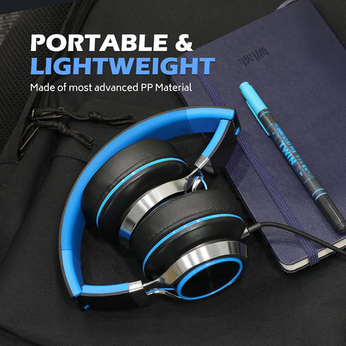 AILIHEN C8 Headphones Wired, On-Ear Headphones with Microphone and Volume Control Foldable Corded Stereo 3.5mm Headset for Smartphones Chromebook ...