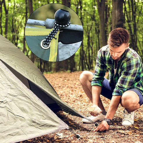 Pack of 25 Bungees with Ball (Black and White 150 mm) for Tents, Tarpaulins, Posters, Tarpaulin Tensioners, Expander Loops, Tarpaulin Holder, Tarp...