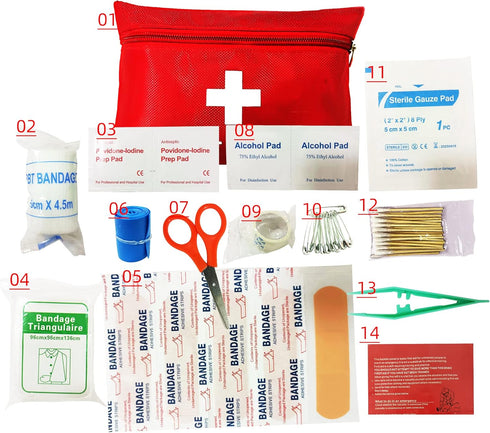 Prepared 94 Piece Small First Aid Kits for Emergency, Home, Camping, Travel, Sports, Office, Outdoor, Car, School Emergency Medical Supplies for C...