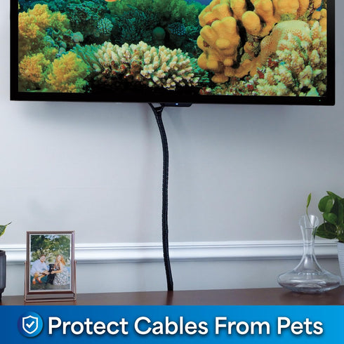 Cable Keeper Cord Organizer, 10-Foot Adjustable Cord Cover, Reusable and Protective Desk Cord Organizer, Versatile TV & Computer Wire Organizer, C...