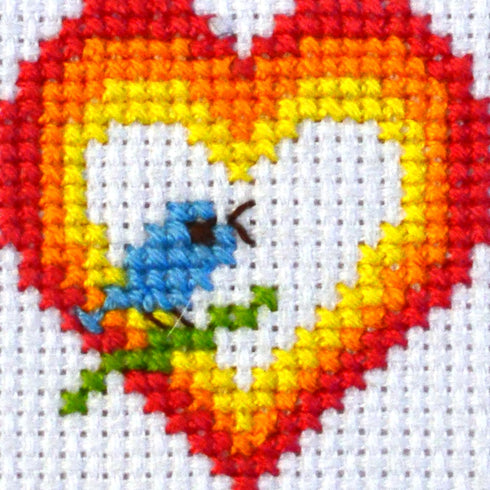 Povitrulya Love 'Birds' Counted cross Stitch Bookmark Kit - Valentine's Day DIY Embroidery set for Adults with Paper pattern, 16-count Aida Canvas...