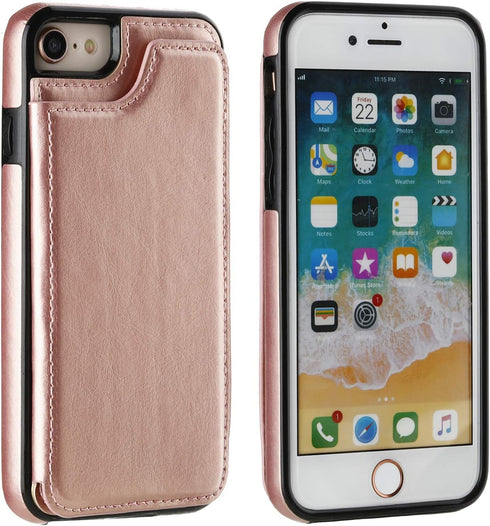 ONETOP for iPhone SE(2022) iPhone SE(2020) iPhone 7/8 Wallet Case with Card Holder, Premium PU Leather Kickstand Card Slots, Double Magnetic Clasp...