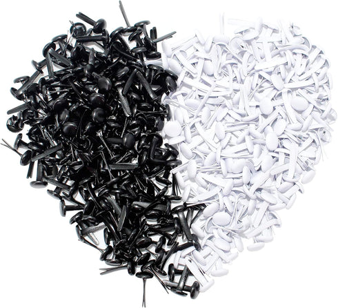 Bestartstore 200pcs 8x15mm Black and White Metal Brads Paper Fastener Brads Scrapbooking Card Making DIY Paper Art Craft Brads...