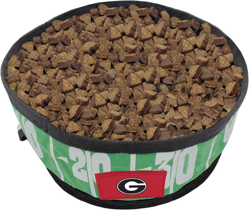 NCAA Georgia Bulldogs Pets First Collapsible Dog Travel Bowl Set, 2 Pack Food and Water Bowls for Dogs, Best Portable & Lightweight Leak-Proof Dog...