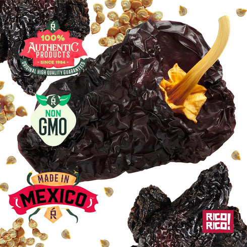 RICO RICO - Dried Ancho Chiles, 4 Oz - Premium Dried Chiles, Great for Birria Sauce, Mexican Mole, Enchiladas, Salsas, Pozole, Mild to Medium Heat...