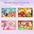 Wooden Puzzles Toys for Kids Ages 3-5, Set of 4 Packs with 20-Piece Unicorn Mermaid Princess Wood Jigsaw Puzzles, Preschool Educational Brain Teas...