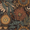 HAOKHOME 93291 Wallpaper Peel and Stick Floral Boho Brown/PeachPuff/Green Retro Wall Decor Bathroom Removable Mural 17.7in x 9.8ft...