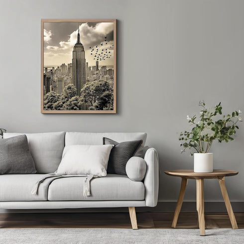 Posterizer 1 pcs-black and white city landscape of skyscrapers-Manhattan 3-Photography Art-Gift for Men Women Teens-Decor for Home & Office- unfra...