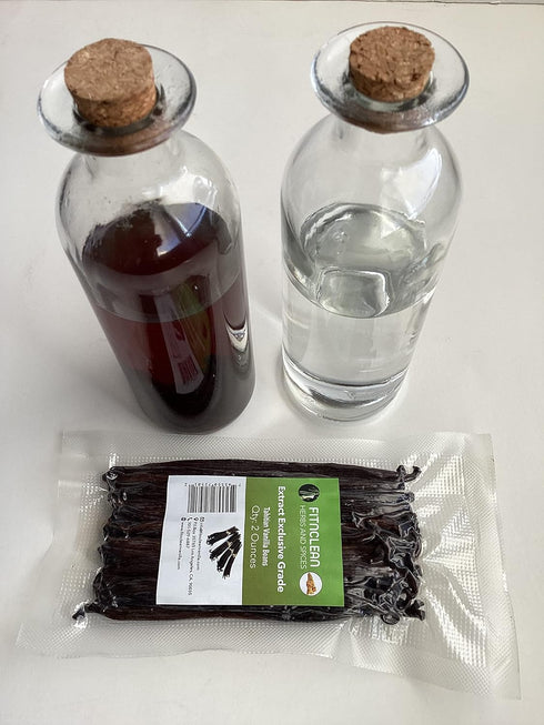 2oz. Tahitian Vanilla Beans Grade B Extract Exclusive (1/8 Lb) Bulk|4"-5" Whole Natural Raw NON-GMO PODS by FITNCLEAN VANILLA...