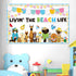Summer Dog Bulletin Board Decorations Hawaiian Dog Theme Classroom Back to School Bulletin Board Border Set Cute Puppy Pet Dog Paw Paper Cutouts f...