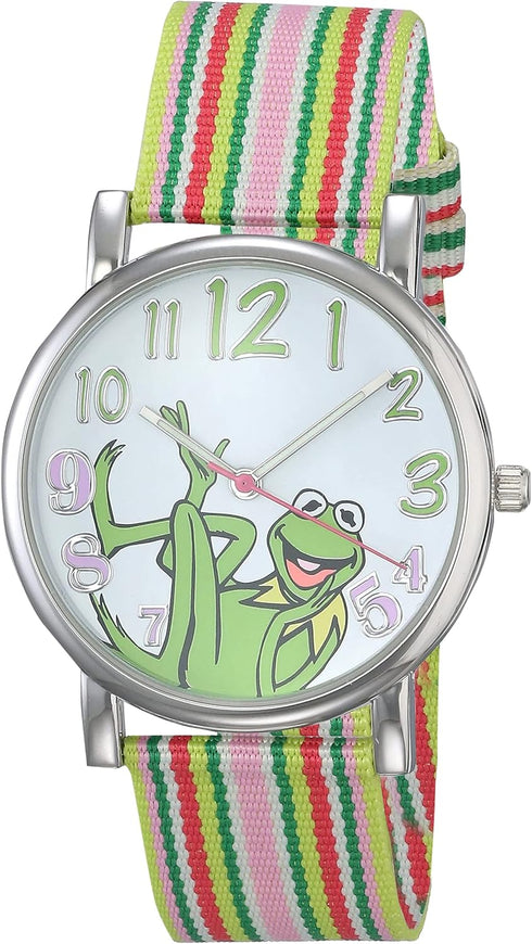 Muppets Women's MU1010 Kermit the Frog Dial Multi-Color Watch with Fabric Strap...