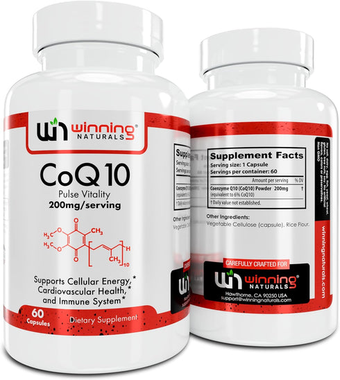 CoQ10 200mg Capsules, 60 Count, Antioxidant Supplement for Heart Health, Energy Production, and Cellular Protection (60)...