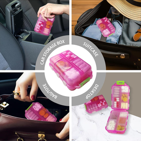 Large Pill Organizer with Medicine Labels Travel Daily Pill Container Mini Medication Organizer Storage Pill Organizer Pill Case 7 Day Pill Organi...