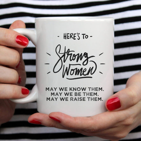 YouNique Designs Here's to Strong Women Mug, Funny Mug, Coffee Cup, Mug, Funny Mugs, Coffee Lover, Coffee Cup Gift, Gift Ideas for Coworkers, Gift...