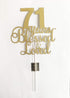 ALPHA K 71 st Birthday/Anniversary Cake Topper – 71 Years Blessed & Loved Cake Topper with Gold Glitter...