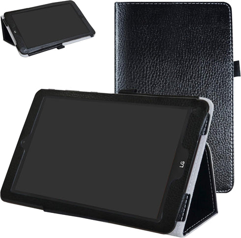 Mama Mouth Black Leather Folio Case for LG G Pad X2 8.0 Plus/Sprint G Pad F2 8.0, 2-Folding Stand Cover, Tablet Case...