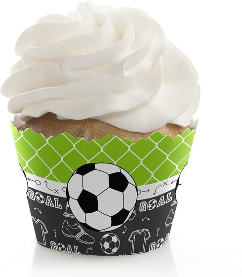 Big Dot of Happiness Goaaal - Soccer - Baby Shower or Birthday Party Decorations - Party Cupcake Wrappers - Set of 12...