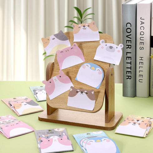 Cute Sticky Notes, 6 Pack 270 Sheets Kawaii Cartoon Animal Sticky Notes, Mini Cartoon Notes Animals Shape Markers Flags Self-Stick Memo Pads for S...