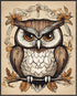 Posterizer 1 pcs- Brown owl poster with wild brown flowers-Art for Animal Lovers-Floral Botanical Art- Gift for Men Women Entrepreneur Teens-Decor...