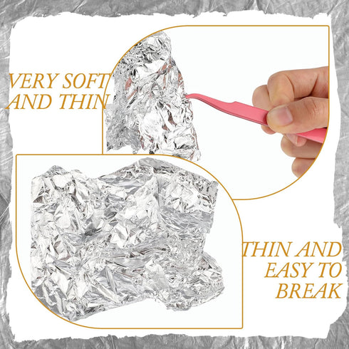 Qilery 500 Pcs Silver Leaf Sheets Silver Foil Gilding Thin Foil Paper for Crafts Imitation Metallic Silver Foil Flakes for Home Nail Arts Project ...