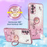 Likiyami (3in1 for Samsung Galaxy A32 5G Case for Women Girls Glitter Girly Cute Bling Flowers Phone Cases with Ring Stand Unique Design Sparkle F...