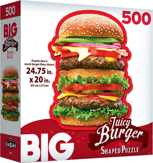 RoseArt - Big Shaped - Juicy Burger - 500 Piece Jigsaw Puzzle for Adults...