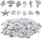 BronaGrand 100pcs Mixed Antique Silver DIY Ocean Fish & Sea Creatures Charms Pendants for Making Bracelet and Necklace...