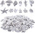 BronaGrand 100pcs Mixed Antique Silver DIY Ocean Fish & Sea Creatures Charms Pendants for Making Bracelet and Necklace...