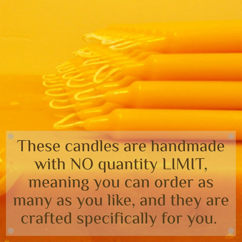100% Pure Beeswax Candles (Set of 6) 8-Hour Organic Hand Made - 8 Inches Tall, 3/4 Inch Diameter; Tapers...