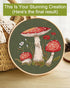 Santune 3 Sets Embroidery Kit for Beginners,Cross Stitch Needlepoint Kits for Adults Starter Easy Stamped Mushroom Pattern Fabric Hand Crafts,Hoop...