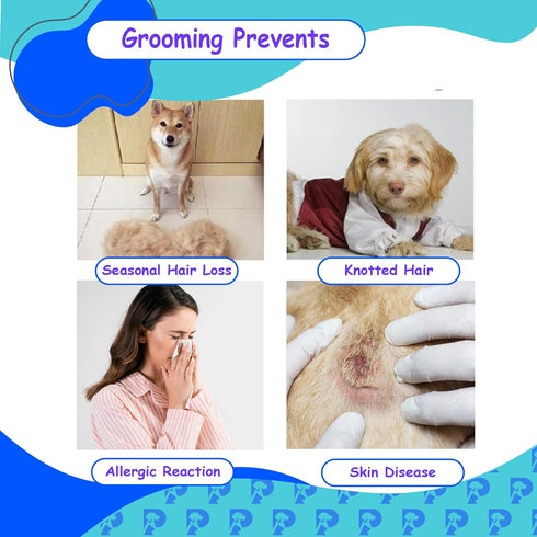Double-Sided Pet Grooming Tool Undercoat Rake for Dogs and Cats - Professional Dematting Brush, Shedding Comb, Mat Remover, Deshedding, Safe Detan...