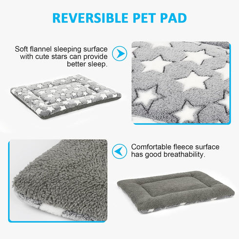 Dog Bed Mat, Reversible Crate Pad for Medium Small Dogs, Machine Washable, Portable and Soft Pet Bed Pad/Mat for 22-inch Kennel...