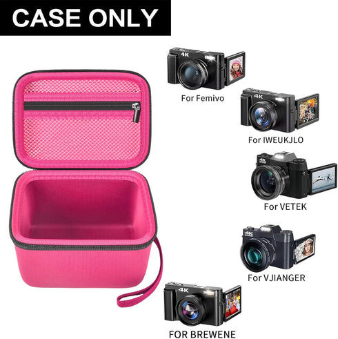 Vlogging Camera Case Compatible with Duluvulu/for TEBNGIHNM/for zheozeig/for Oiadek 4K Digital Cameras for Youtube. Vlog Camera Carrying Storage f...