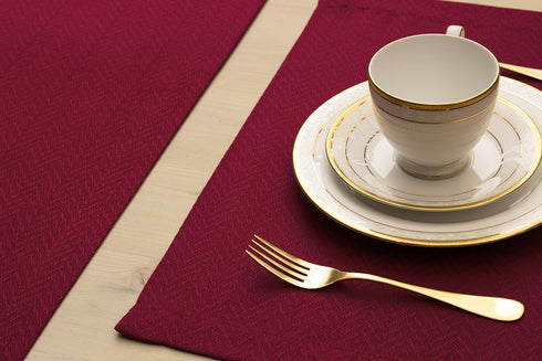 Red Placemats Set of 4, Double Layered Burgundy Place mats for Dining Table, Cranberry Waterproof Table Mats for Kitchen Table for Fiesta, Dinner,...