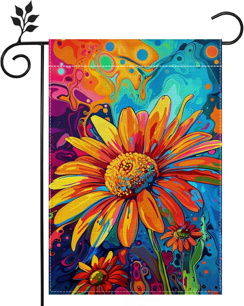 Fall Sunflower Garden Flag, Welcome Summer Garden Flag, 12x18 Inch Double Sided Burlap, Thanksgiving Yard Lawn Flag, Outdoor Patio House Decor...