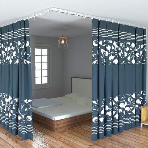 NeatiEase Ceiling Curtain Track, Curved Curtain Rail, Flexible Curved Ceiling Track for Curtains, Room Divider, RV Curtain, Shower Curtain, Hospit...