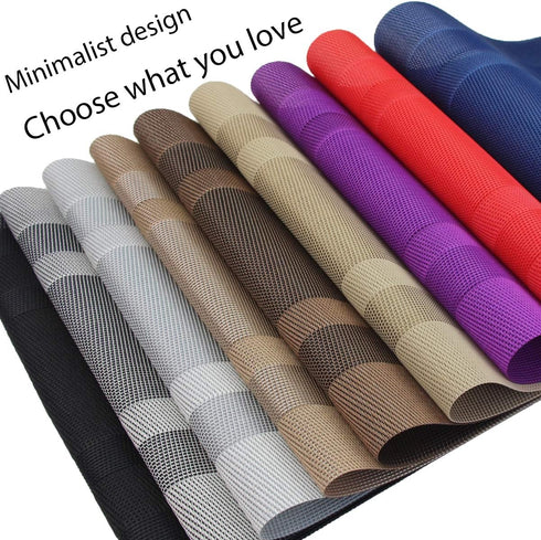 PIGCHCY Placemats,Washable Vinyl Woven Table Mats,Elegant Durable Placemats for Dining Table Set of 4 (18 x 12 inches, Navy Blue)...
