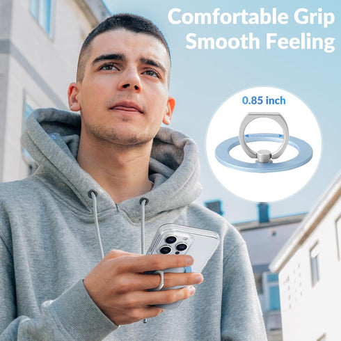 metisinno Magnetic Phone Ring Holder for iPhone 15 14 13 12 Magsafe Accessories - Magnetic Phone Grip - Adjustable Phone Finger Ring Grip - Remove...