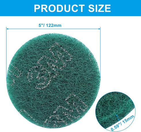 8Pcs Scrub Pads Round Scrubber Scouring Pads Abrasive Scuffing Tool for Home Kitchen House Cleaning, Green...