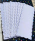 10 pcs Colored pure white Scallop Embroidery Edged Blank Cross Stitch Bookmark for DIY,aida Fabric Edged Cross Stitch Book Mark Blank to Cross Sti...