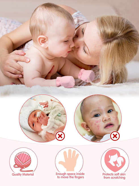Syhood 20 Pairs Newborn Baby No Scratch Mittens Boy Girl Infant Toddler Unisex Elastic Cotton Wrist Gloves Set for 0-6 Months...
