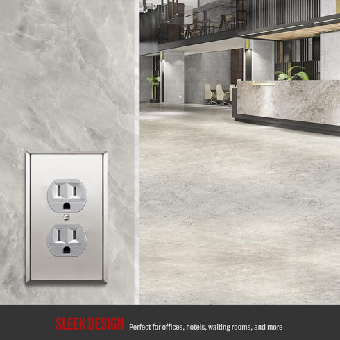 ENERLITES Elite Series Duplex Receptacle with Stainless Steel Metal Wall Plate, Tamper-Resistant Outlet, Commercial Grade, 15A 125V, UL Listed, 61...